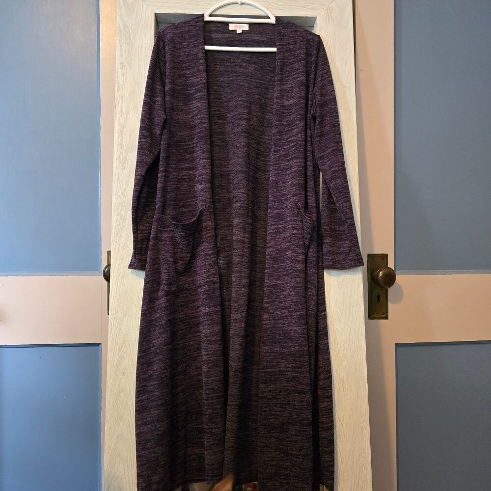 Lularoe Heathered Purple Long Cardigan